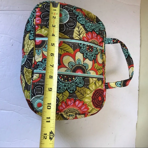 VERA BRADLEY Floral Cotton Satchel Bag Travel Purse Cosmetic Pockets Duffle Zip - Picture 11 of 12